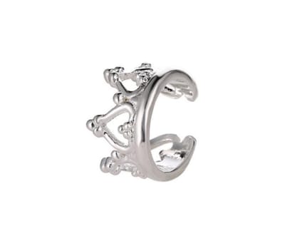 Kroon ear cuff | zilver gekleurd