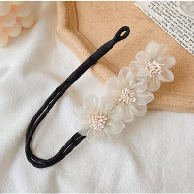 1 Stuks Bloemenpatroon Haarknot Maker Dames Haaraccessoires DIY Halecht Tool Haarpinnetjes Twist Haarclips Styling Tools One size beige