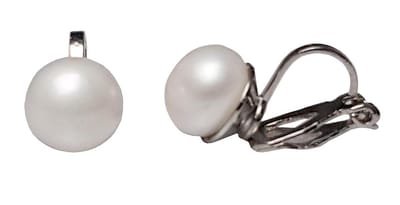 Zoetwater parel oorbellen Clip Pearl - oorclips - echte parels - wit - sieraden zakje - parel oorbellen dames