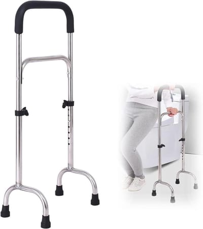 Verstelbare Quad Cane - Brede Basis Stok - Mobiliteit Ondersteuning - Vier Poten Stabiliteit - 74-90 cm - Kleur