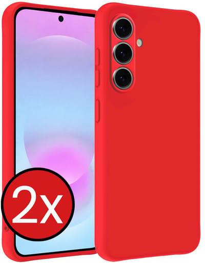 Hoesje - 2 Stuks - Geschikt voor Samsung Galaxy A37 - Sterk & Shockproof - Telefoonhoes - Back Cover - Case Siliconen - Telefoon Hoes - Rood