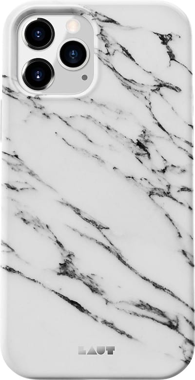 LAUT Huex kunststof hoesje voor iPhone 12 en iPhone 12 Pro - wit marmer