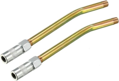 2 Stuks Smeernippel Verlengbuis met Verstelbaar Smeervet Mondstuk 1/8" NPT
