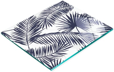 Decoratieve glazen snijplank met palmbladerenmotief, 60x52 cm
