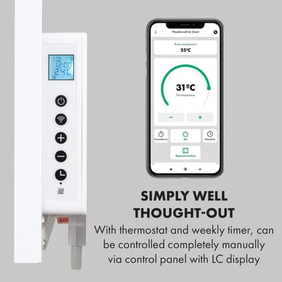 RFWR® Infrarood Verwarmingspaneel 700W - Slimme Elektrische Verwarming met Wifi en Marmer Design