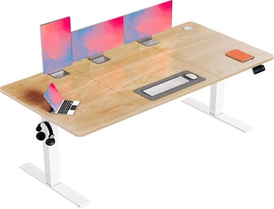 Verstelbaar Bureau - Elektrisch bureau - Staand werken - Met geheugenfunctie - 160 x 70 cm - Beige