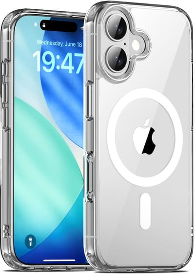 Telefoonhoesje geschikt voor iPhone 16 Plus - Backcover - MagSafe - Magnetisch - Transparant - Kunststof - Draadloos opladen - Jonyx