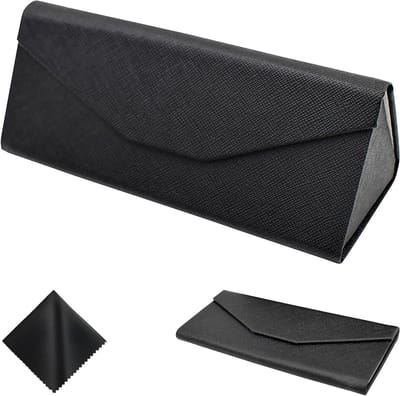 Opvouwbare Brillenkoker - Zonnebril Etui - Brillen Beschermen - Magnetische Sluiting - 16 x 7 x 1.4 cm - Zwart