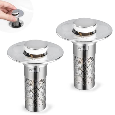 Cosensi - Haarvanger - Pop Up Afvoerstopper - Coating - Badkamer - Drain Protector - Voorkomt verstopping - 2 stuks