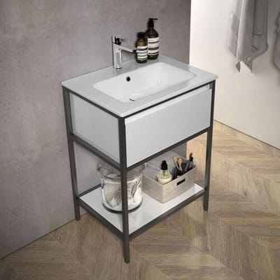 Megabad Profi Collection Loft 2.0 washbasin with vanity unit 60 cm, with metal frame 29MR1004060I set