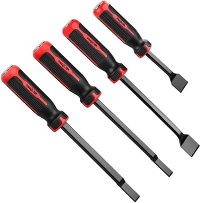 Schraper Set - Autogereedschap - Oude Afdichtingen Verwijderen - Versterkte Slagkop - 4 Delig - Rood