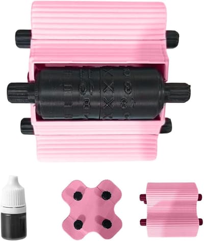 Wiskunde Stempelroller - Rekengereedschap - Rekenoefeningen Leren - 4-in-1 Functie - 9 x 9 x 0.1 cm - Roze