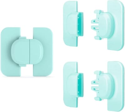 Koelkastslot - Veiligheidsslot - Kinderslot - 3-delige slotenset voor vriezerdeur - Kinderslot voor koelkast - Babyveiligheidsslot - Geen gereedschap of boren nodig, past op koelkast-, lade- en kastdeuren, blauw.