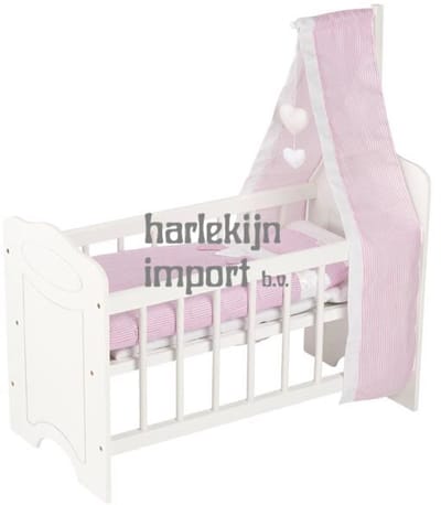 GOKI Poppenbed - Poppenwieg - Met Beddegoed En Baldakijn - 63,4X31,5X67 Cm - 3 Jaar