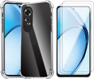 Hoesje geschikt voor Oppo A60 / A40 / A40m - 2x Screenprotector Glas - Shockproof Transparant