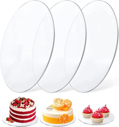 Solidchoice - Set van 3 Rond Acrylic Cakeplate met Antiaanbaklaag 19 cm
