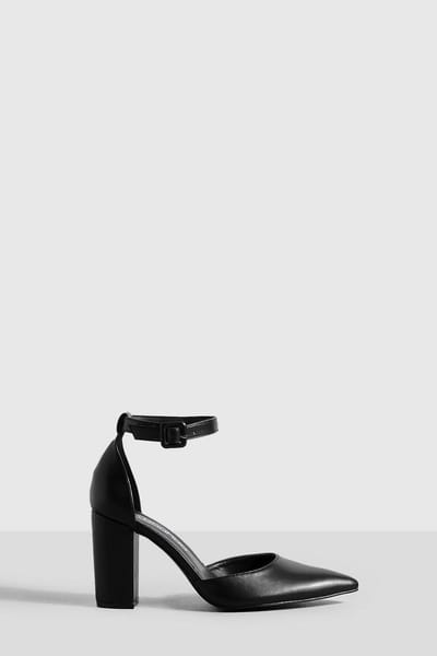 boohoo Dames 2 Part Pointed Heels | Black | Maat: 3