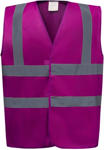 Yoko Signalisatievest met 2 Banden & Bretels YHVW100 - Raspberry - S