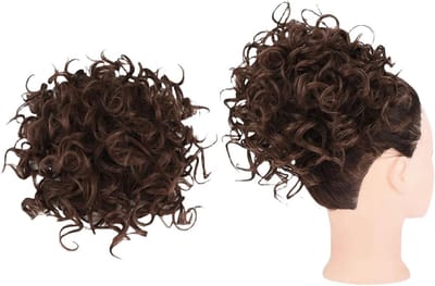 Messy Bun Korte Krullende Ponytail Extension - Synthetische Haar Scrunchie met Clip en Losse Haarverlenging voor Volumineuze Stijl (4-30)