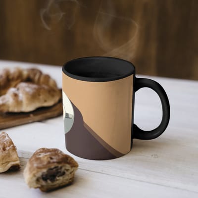 Magische Mok - Foto op Warmte Mokken - Koffiemok - Cappuccino - Kop - Schotel - Minimalitisch - Magic Mok - Beker - 350 ML - Theemok