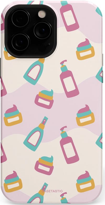 Casetastic Hoesje Geschikt voor Apple iPhone 13 Pro Magsafe - Stijlvolle Beschermende Duo-layer Case - Bubbels & Borstels - Clean Girl - Makeup