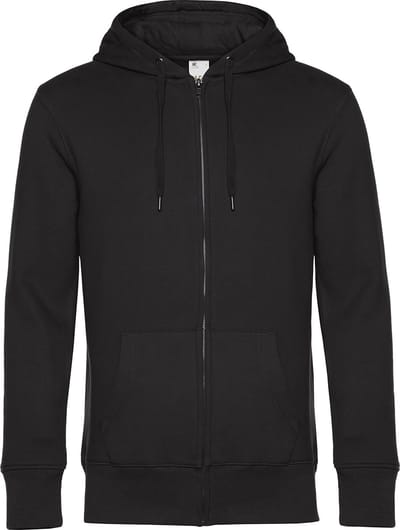 KING Zipped Hooded Sweatshirt B&C Collectie maat M Zwart