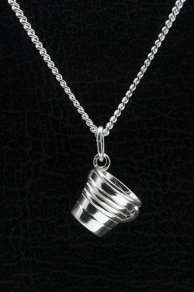 Zilveren Emmer ketting hanger