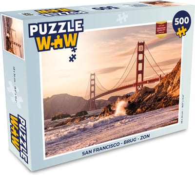 Puzzel San Francisco - Brug - Zon - Legpuzzel - Puzzel 500 stukjes