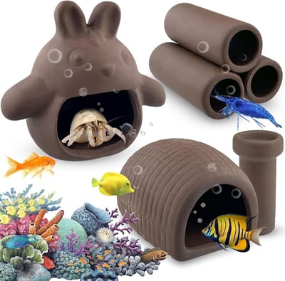 Aquariumdecoratie set - Keramische Verstevigingsplekken - 4 Stuks