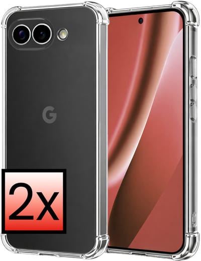 Hoesje - 2 Stuks - Geschikt voor Google Pixel 10a - Sterk & Shockproof - Siliconen Case - Back Cover - Telefoon Hoes Shock Proof - Transparant