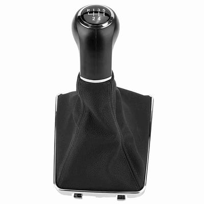 Dailygoody - Versnellingspook Knop - Kunstleer Gaiter - Zwart - 5 Snelheden - Geschikt voor 2005-2010 - Auto Accessoires