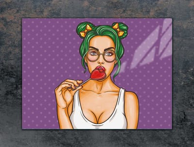 TMK ArtDeko Serie - Glazen Beschermplaat - 70x52 cm - Vrouw - Veilig en Praktisch