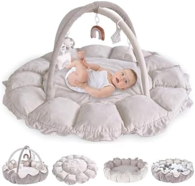 Multifunctionele Speelmat met Speelboog voor Baby's - Zachte Kruipmat met Verwijderbaar Speelgoed
