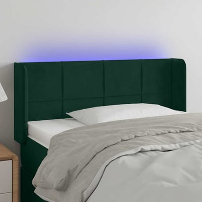 vidaXL - Hoofdbord - LED - 103x16x78/88 - cm - fluweel - donkergroen