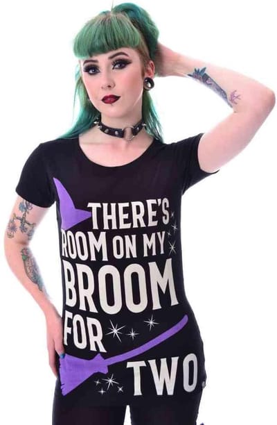 Cupcake Cult - ROOM ON MY BROOM Dames Tshirt - S - Zwart