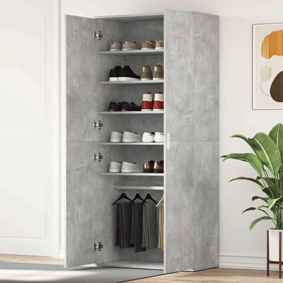 Schoenenkast met deur - Schoenenrek entree - Schoenen organiseren - Draaibare deuren - 80 x 39 x 178 cm