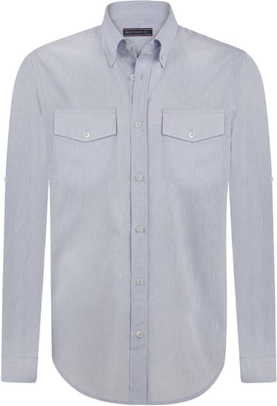 Felix Hardy Linnen Katoen Blend Shirt - Overhemd Heren Blauw - M