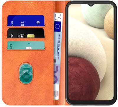 Geschikt voor Samsung Galaxy A12 Telefoonhoesje Bruin Kunstleer Met Magnetische Sluiting - Portemonnee BookCase Met Pasjeshouder - ProtX