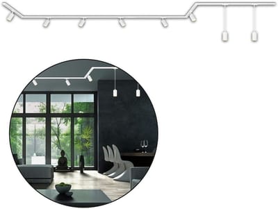 BRILONER Rail - Railverlichting set - opbouwspots + hanglampen - opbouwrail - 6x GU10 spots - draaibaar - 525 cm - wit