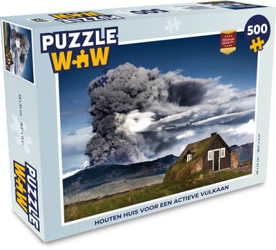 Puzzel Houten huis voor een actieve vulkaan - Legpuzzel - Puzzel 500 stukjes