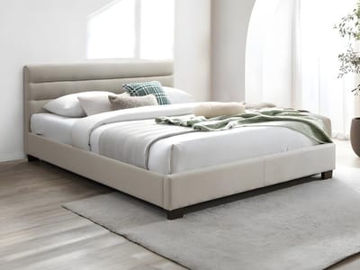 Vente-unique Bedframe stof beige 140 x 190 cm FAUSTIN