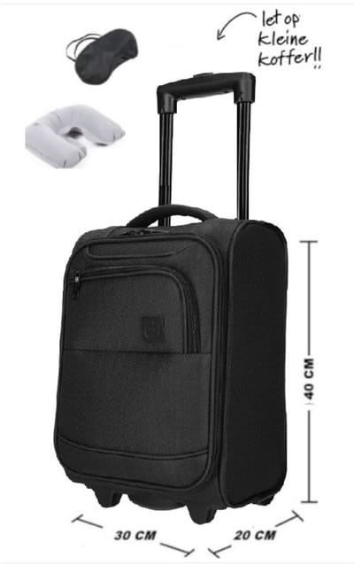 Handbagage Koffer 40x30x20 cm - Underseater Koffer - Black - Let op Extra klein !!