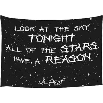 Lil Peep Rapper Liefde Wandkleed Ophangvlag - Slaapkamer Klaslokaal Decoratief Banner 180x120cm 70x47in - Perfect Kunst Decor Cadeau 40X60cm gray