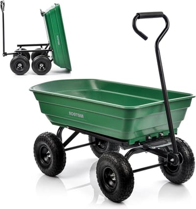 Tuinwagen Kantelfunctie - Kiepkar Tuinkar - Tuinwerkzaamheden - 3-in-1 Functionaliteit - 90 Liter 250 kg - Groen