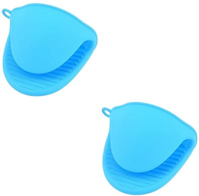 Ovenhandschoenen - Siliconen Ovenwanten - Hittebestendig - BBQ - Barbecue Handschoenen - Blauw - 2 Stuks