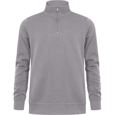 Unisex Troyer Trui met driekwartsrits Light Grey - S