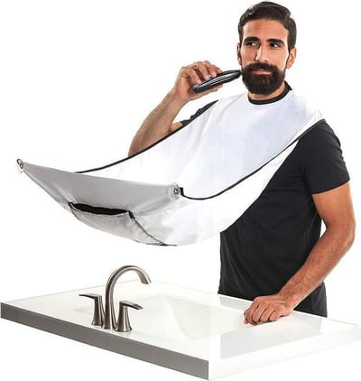 Baard schort - baard cape - inclusief 2 zuignappen- Lichtgewicht - Wit