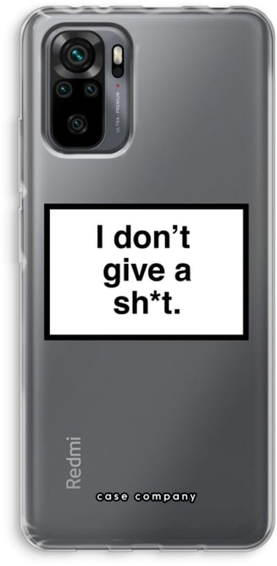 Case Company® - Hoesje geschikt voor Xiaomi Redmi Note 10 Pro hoesje - Don't give a shit - Soft Cover Telefoonhoesje - Bescherming aan alle Kanten en Schermrand