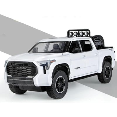 1:24 Tundra Pickup Jouets Voitures Modèle Alliage Moulé Sous Pression Portes Ouvertes Son Lumière Camion Véhicule Tout-Terrain Jouet