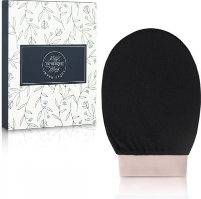 INTER-ESQUE Scrub Handschoen - Exfoliating Glove - Scrub Washand - Zwart